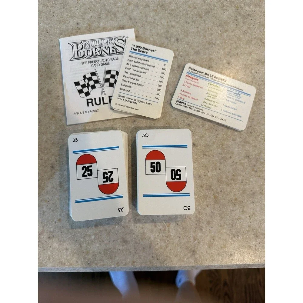 1998 Mille Bornes Classic Auto Race Card Game Park Brothers 100% Complete Game